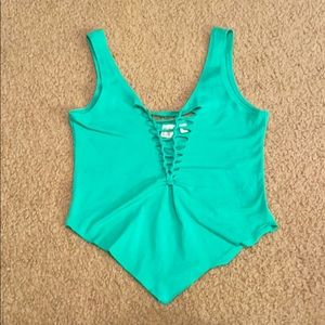 Slit weave tank top